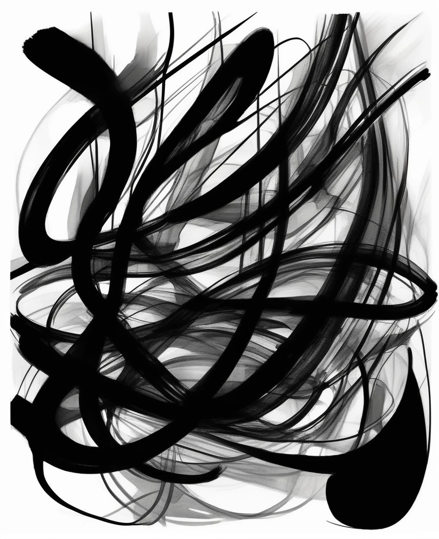  an abstract digital charcoal sketch, bold strokes, expressive lines, strong contrasts