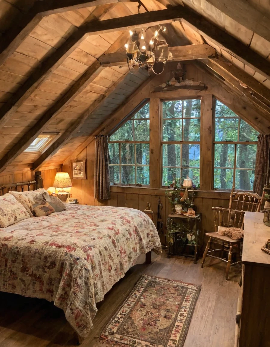 bedroom with room, cozy room, cozy treehouse bedroom, small bedroom, cozy place, cozy bed, cottagecore hippie, thomas kinkade. cute cozy room, in an attic, cottagecore, cozy and peaceful atmosphere, pleasant cozy atmosphere, cottagecore!!, cabin in the woods