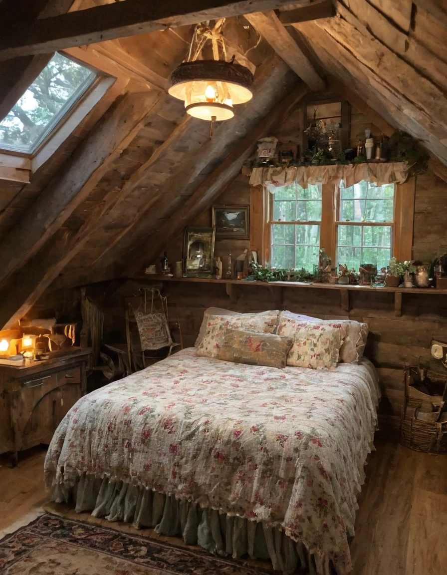 bedroom with room, cozy room, cozy treehouse bedroom, small bedroom, cozy place, cozy bed, cottagecore hippie, thomas kinkade. cute cozy room, in an attic, cottagecore, cozy and peaceful atmosphere, pleasant cozy atmosphere, cottagecore!!, cabin in the woods