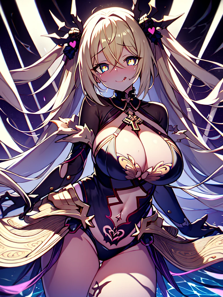 (masterpiece),(Highest quality),(Super detailed),(Best illustrations),(Best Shadow),(Absurd),(Detailed Background),(so beautiful), 16K, 8K, 4K,(Best Shadow), (so beautiful), One person, alone, , , , (detailed beautiful eyes), Big Breasts, Blonde, heart-shaped pupils, Oculogyric crisis, curvy, , Perfect figure, , , Arched back, Beautiful nipples, pussy, orgasm, afterglow, erotic smile, , , Open your mouth languidly, , Sexy posture, , , cross-eyed, rolling eyes, , water eyes, tears, , tongue out, , , , saliva trail, , shiny skin, , Thigh fetish, , , torogao, ahegao, BREAK, , Dramatic lighting, , Psychedelic Background, night, pink neon, , Torrent of Light, mysterious, spoken heart,, , ,crotch tattoo