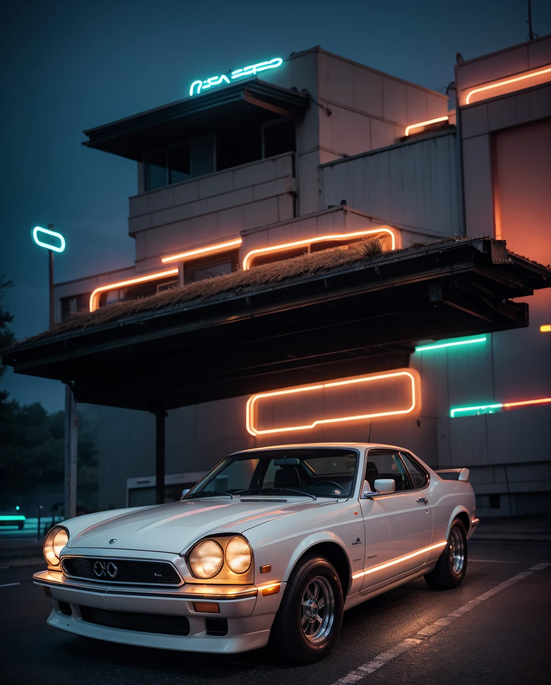 Retro car neon