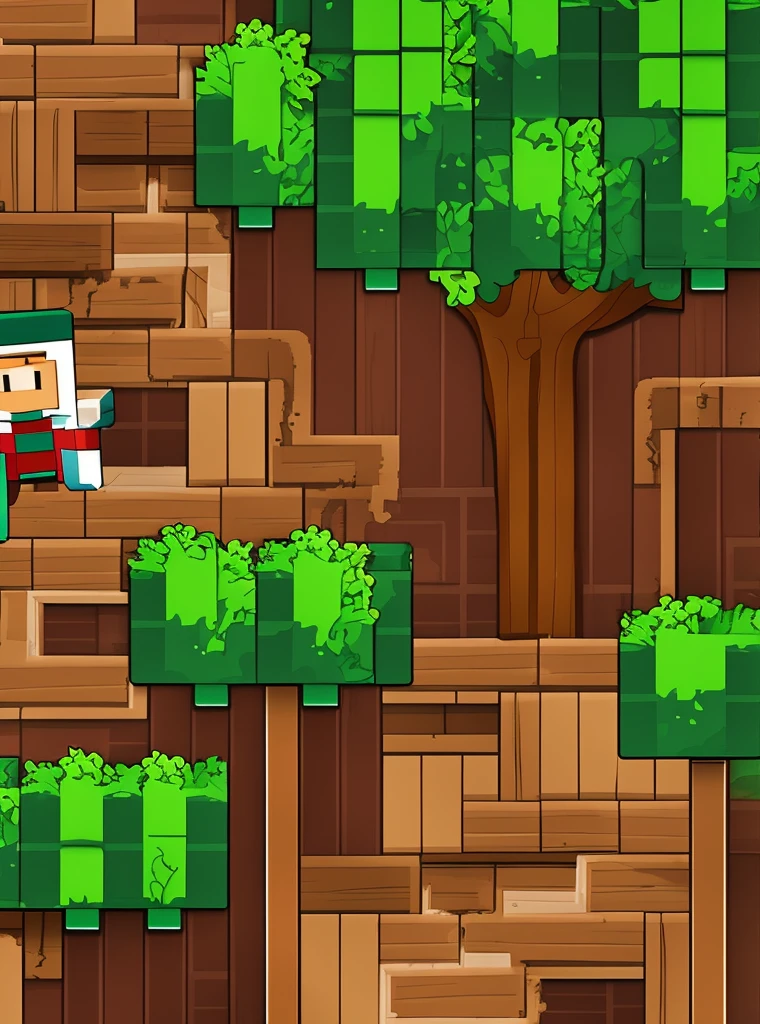 2d, tree, house, creeper, steve, 