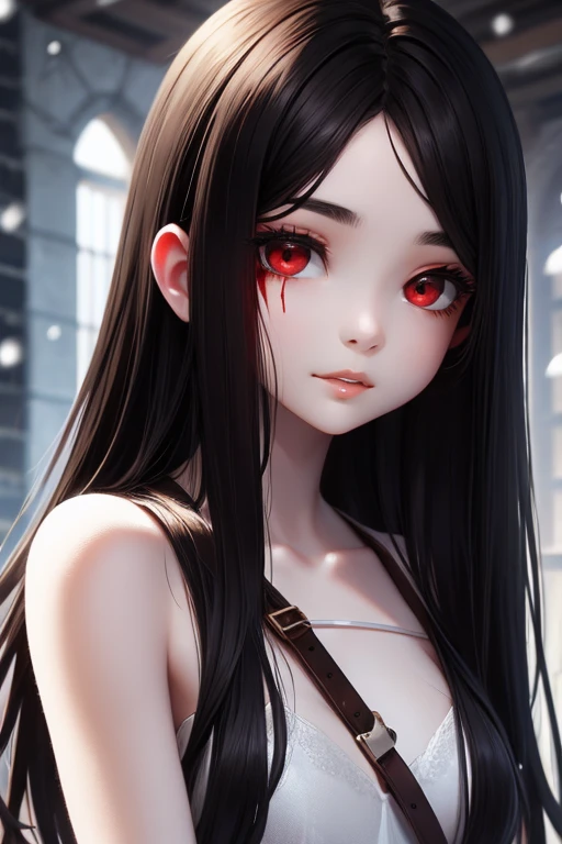 young woman, Skin as white as snow, Lips as red as blood, Hair as black as ebony