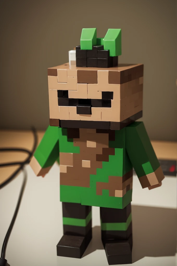 Boneco de minecraft gamer