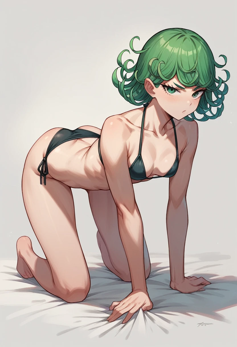 Tatsumaki in bikini on all fours