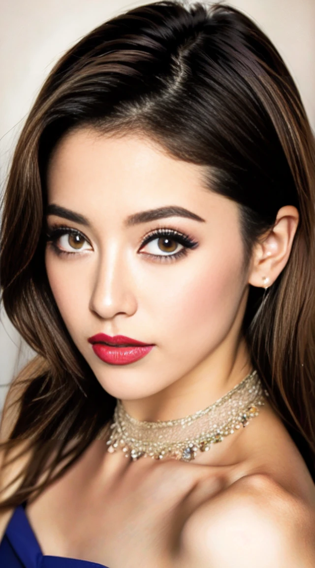 chanteuse latino de 25 ans [[[[fermer]]], [[[[poitrine]]]], [[[[Tête]]], [épaule]]]]], yeux parfaits, iris parfait, Des lèvres parfaites, des dents parfaites, peau parfaite, Éclairage avant doux, Briller, hdr, (couleurs douces: 1.2)