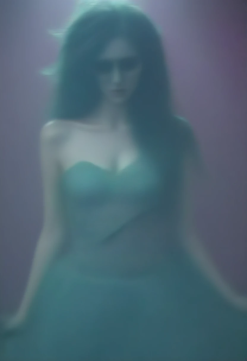 details Intricate, A cousin of Odel Schwanck:1.2, hair green, skull, torn garments, below the chest, overskirt, fancy, swirly vibrant colors, ethereal lighting,hand behind head, 8K, 4D.
