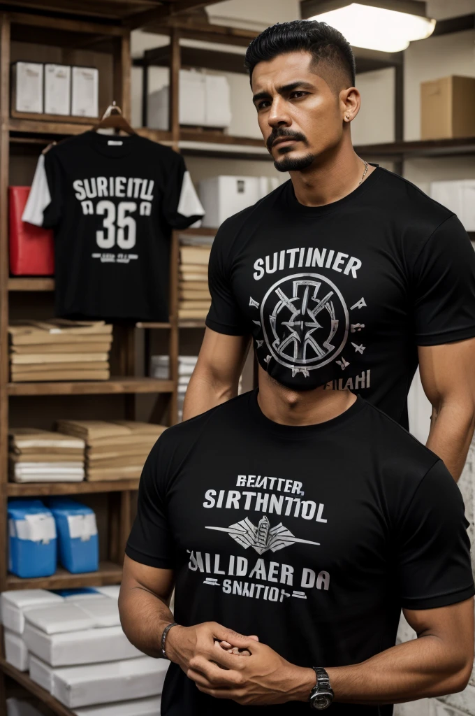 ((better validate)), ((Better detailed)), a black t-shirt with the letters on the back that say cartel del sur ((the letters that are sinister)),