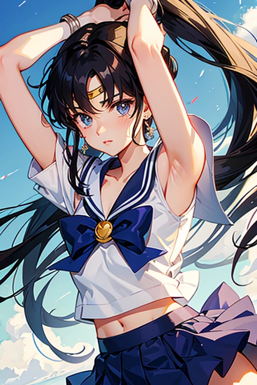 Sailor moon with loose black hair