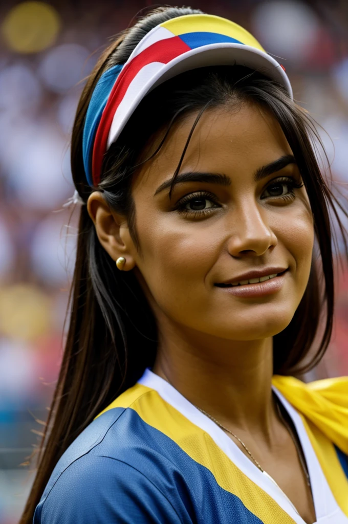 Colombian woman in the stadium