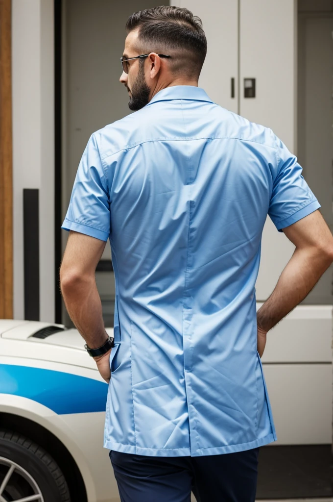 Doctor Rene Favaloro from behind with Argentina's number 10 shirt