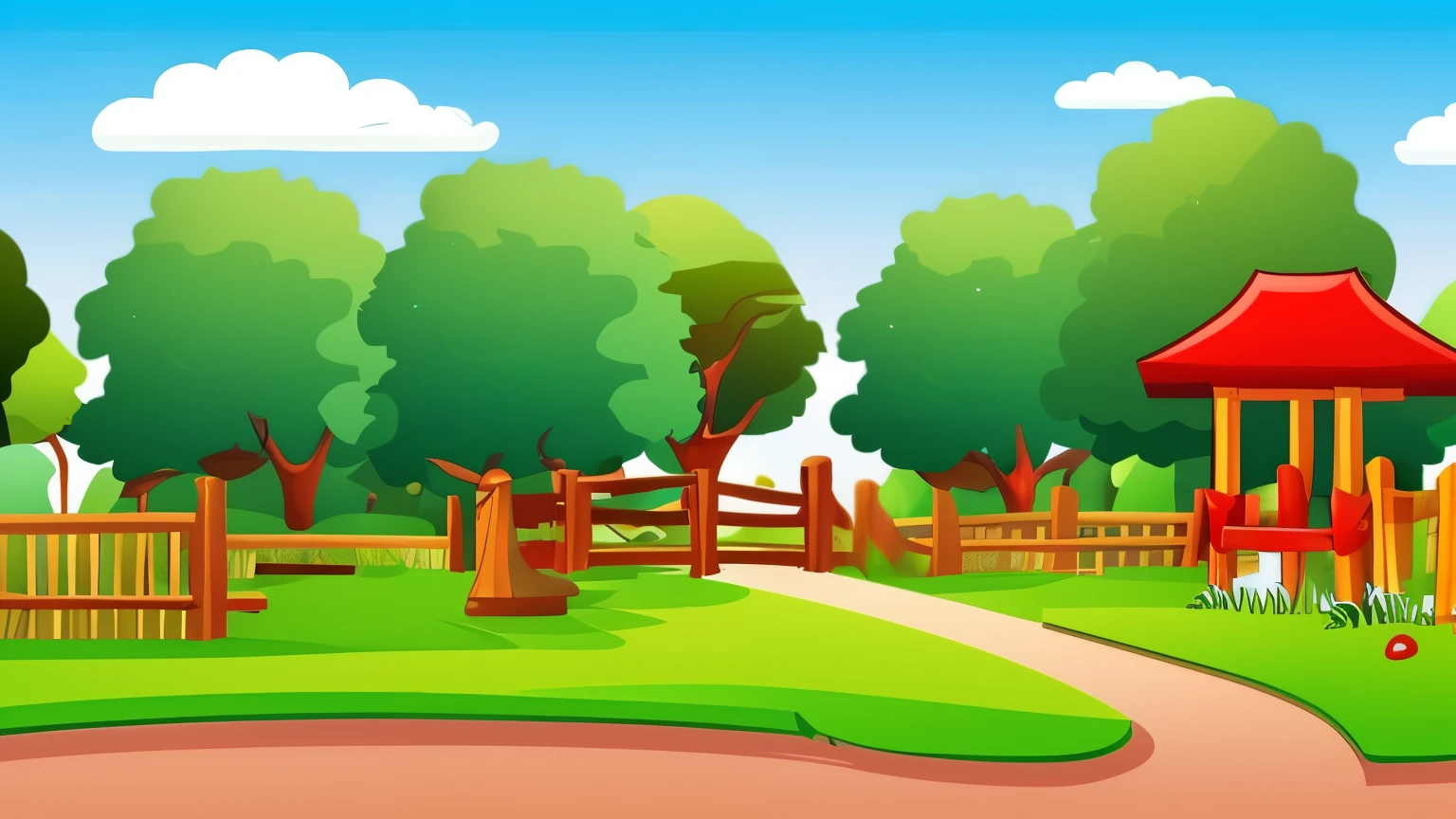 cartoon background scene simple park