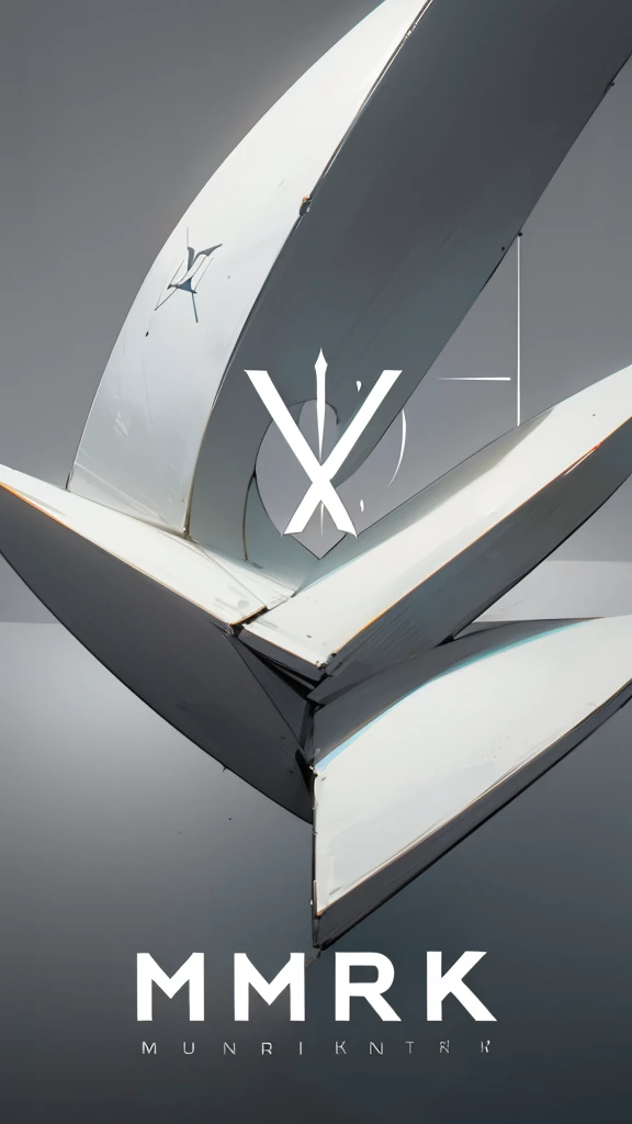 Create a logo with the letters MK together in an elegant silver gray color