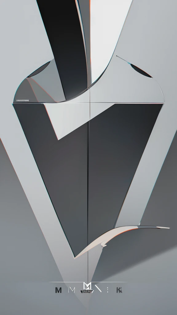 Create a logo with the letters MK together in an elegant silver gray color 