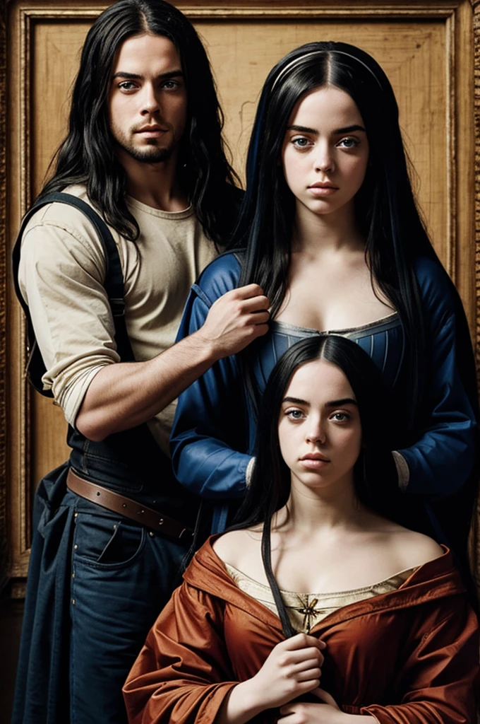 billie eilish as the monalisa and hercules holding her