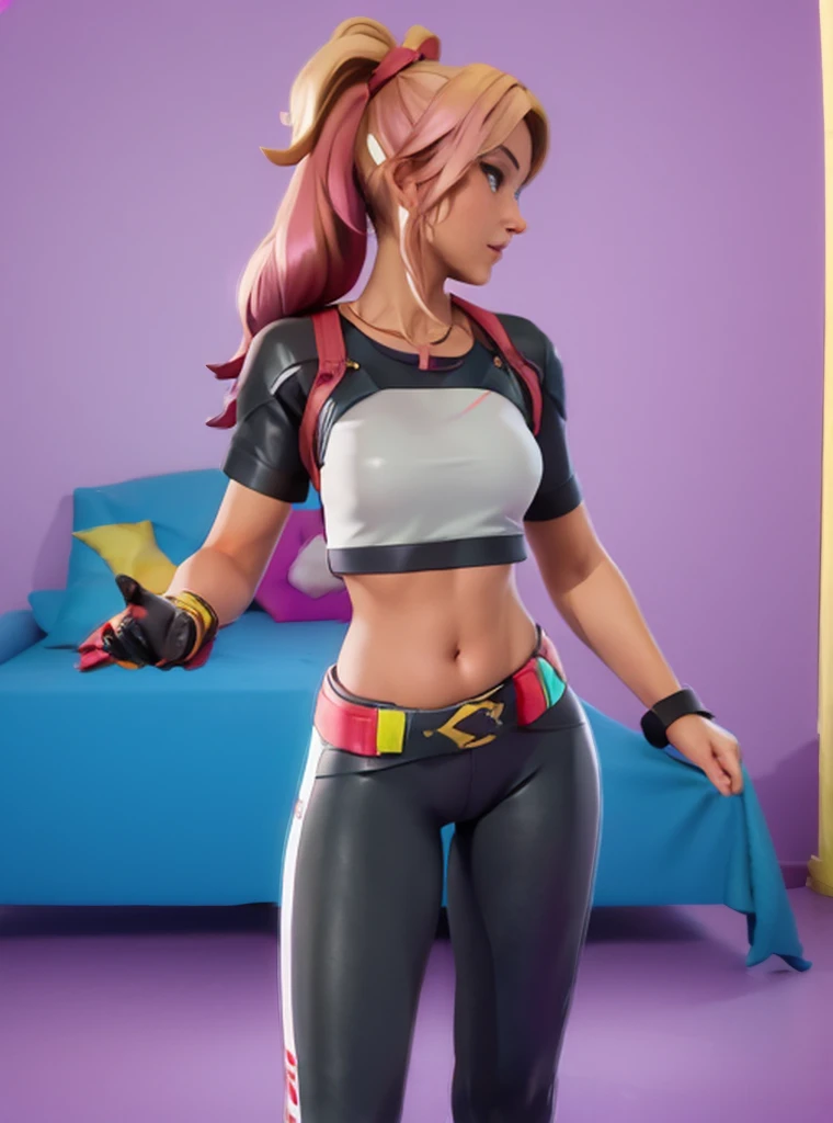 Fortnite style, UnderBoob T Shirt, tight leggings