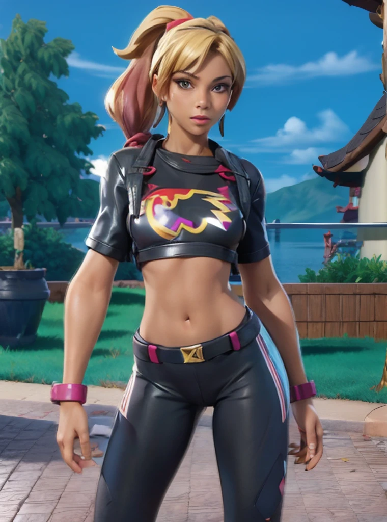 Fortnite style, UnderBoob T Shirt, tight leggings