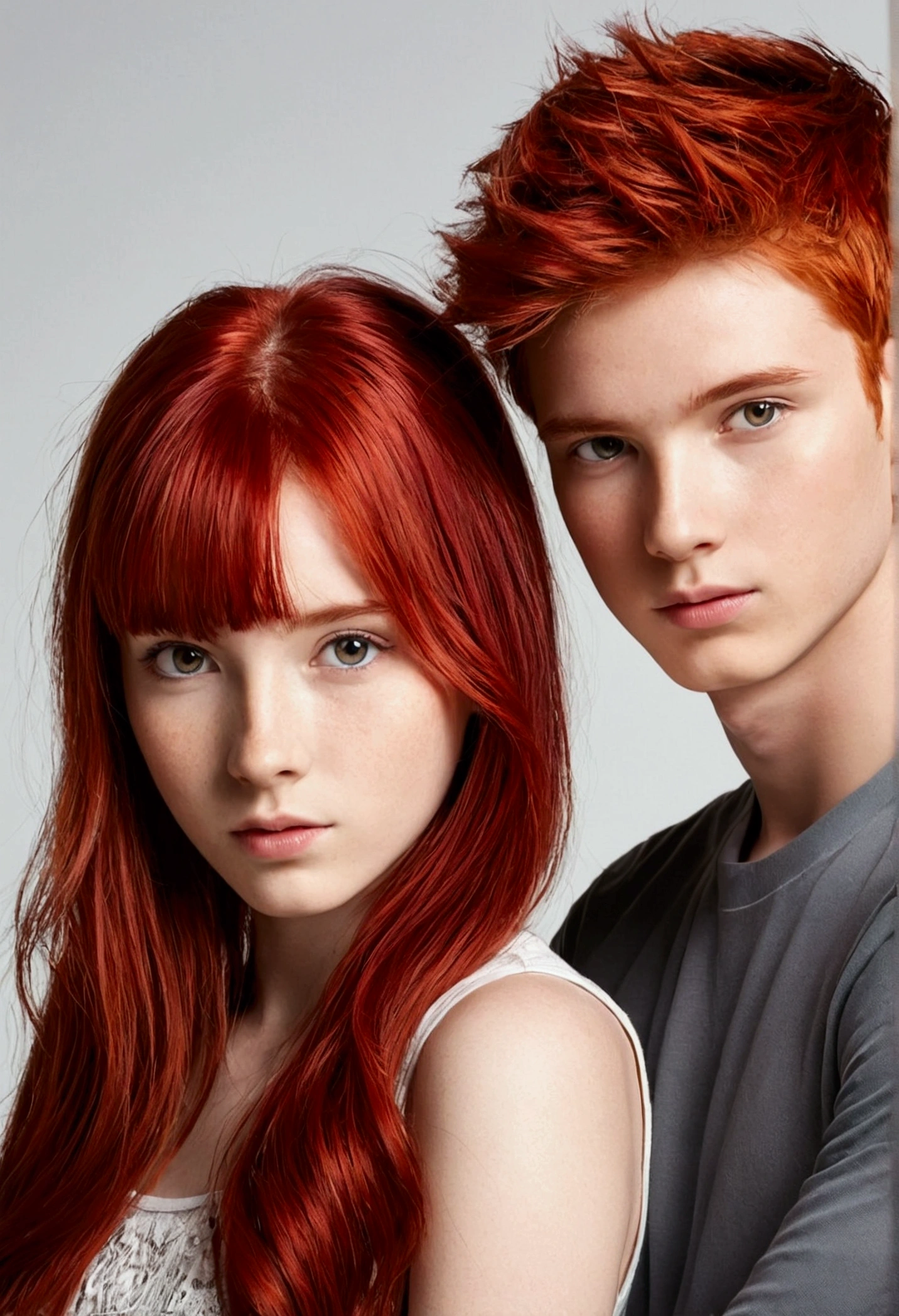 Red hair boy and girl