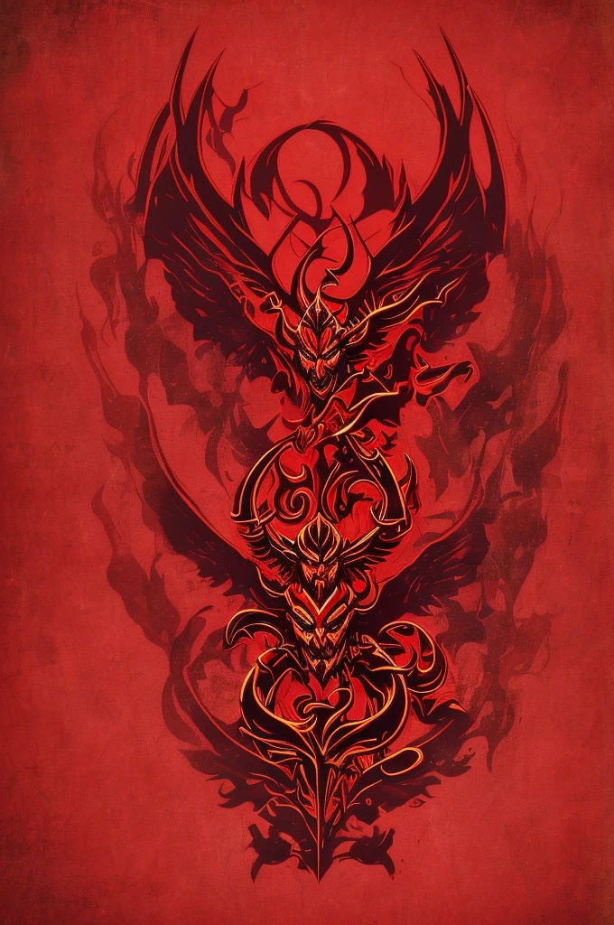 logo, demon, red detail