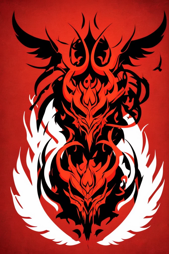 logo, demon, red detail