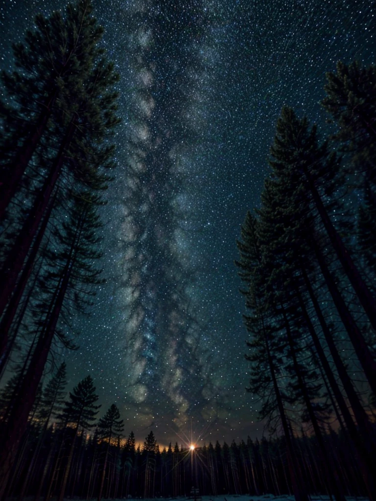 Starry night in a forest