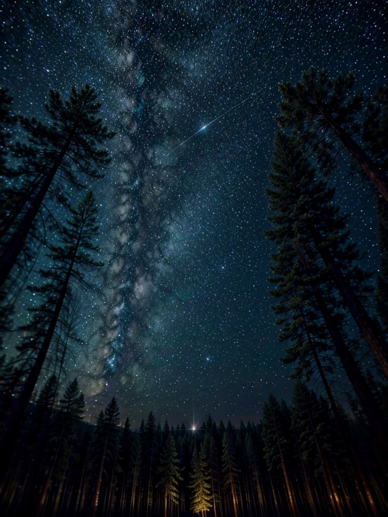 Starry night in a forest