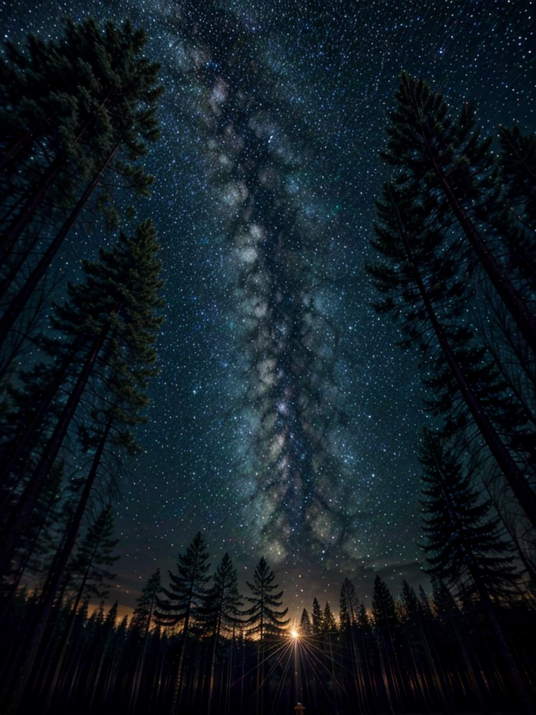 Starry night in a forest