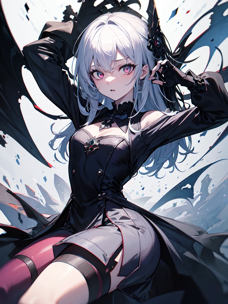sketch (Character design sheet, same characters, whole body, Three-View, front, ~ ~ ~ ~ side, return),(Very bright:1.1), White Background, [1 Girl:7], (Tilt your head:1.2), ([sketch|watercolor \(Moderate\)]:1.15),Chaotic Abstractionな背景, Vector Trace, グラデーションブレンディング and whole body, Artistic elements add depth to the work. The overall atmosphere is creepy and nightmarish...., With a unique artistic touch. This movie is、The dark and crazy world of horror movies depicted in HD., Evoke visual stimuli and aesthetic sense, that will terrify and excite the audience....,watercolor画, （Lightless, Eyes without highlights, evil eye, An ugly person with white eyes, that&#39;Red eyeliner）,whole body絵, Wearing a maid outfit （Gradient braided hair, (Light purple hair), (Ink blotches:1.1), (pale:1.2),(Light purple:1.2),(Light green:1.2)　Adult features,expensive, Wearing black tights,Green Eyes, The skin is hidden　and maid, The background is a dark and desolate landscape, Horror movie atmosphere. Her figure is very beautiful, Emphasizing the dark and crazy elements. Skillfully expressing the effects of light and shadow, detailed, The face and expression of the black costume are also carefully drawn....,sketch (Character design sheet, same characters, whole body, Three-View, front, ~ ~ ~ ~ side, return) 1 female, Nervous,Cowboy Shot,,(Very bright:1.1), White Background, [1 Girl:7], (Tilt your head:1.2), ([sketch|watercolor \(Moderate\)]:1.15),Chaotic Abstraction