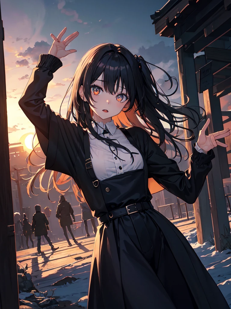 sketch (Character design sheet, same characters, whole body, Three-View, front, ~ ~ ~ ~ side, return),(Very bright:1.1), Sunset background, [1 Girl:7], (Tilt your head:1.2), ([sketch|watercolor \(Moderate\)]:1.15),Chaotic Abstractionな背景, Vector Trace, グラデーションブレンディング and whole body, Artistic elements add depth to the work. The overall atmosphere is creepy and nightmarish...., With a unique artistic touch. This movie is、The dark and crazy world of horror movies depicted in HD., Evoke visual stimuli and aesthetic sense, that will terrify and excite the audience....,watercolor画, （Lightless, Eyes without highlights, evil eye, An ugly person with white eyes, that&#39;Red eyeliner）,whole body絵, Wearing a maid outfit （Gradient braided hair, (Light purple hair), (Ink blotches:1.1), (pale:1.2),(Light purple:1.2),(Light green:1.2)　Adult features,expensive, Wearing black tights,Green Eyes, The skin is hidden　and maid, The background is a dark and desolate landscape, Horror movie atmosphere. Her figure is very beautiful, Emphasizing the dark and crazy elements. Skillfully expressing the effects of light and shadow, detailed, The face and expression of the black costume are also carefully drawn....,sketch (Character design sheet, same characters, whole body, Three-View, front, ~ ~ ~ ~ side, return) 1 female, Nervous,Cowboy Shot,,(Very bright:1.1), White Background, [1 Girl:7], (Tilt your head:1.2), ([sketch|watercolor \(Moderate\)]:1.15),Chaotic Abstraction