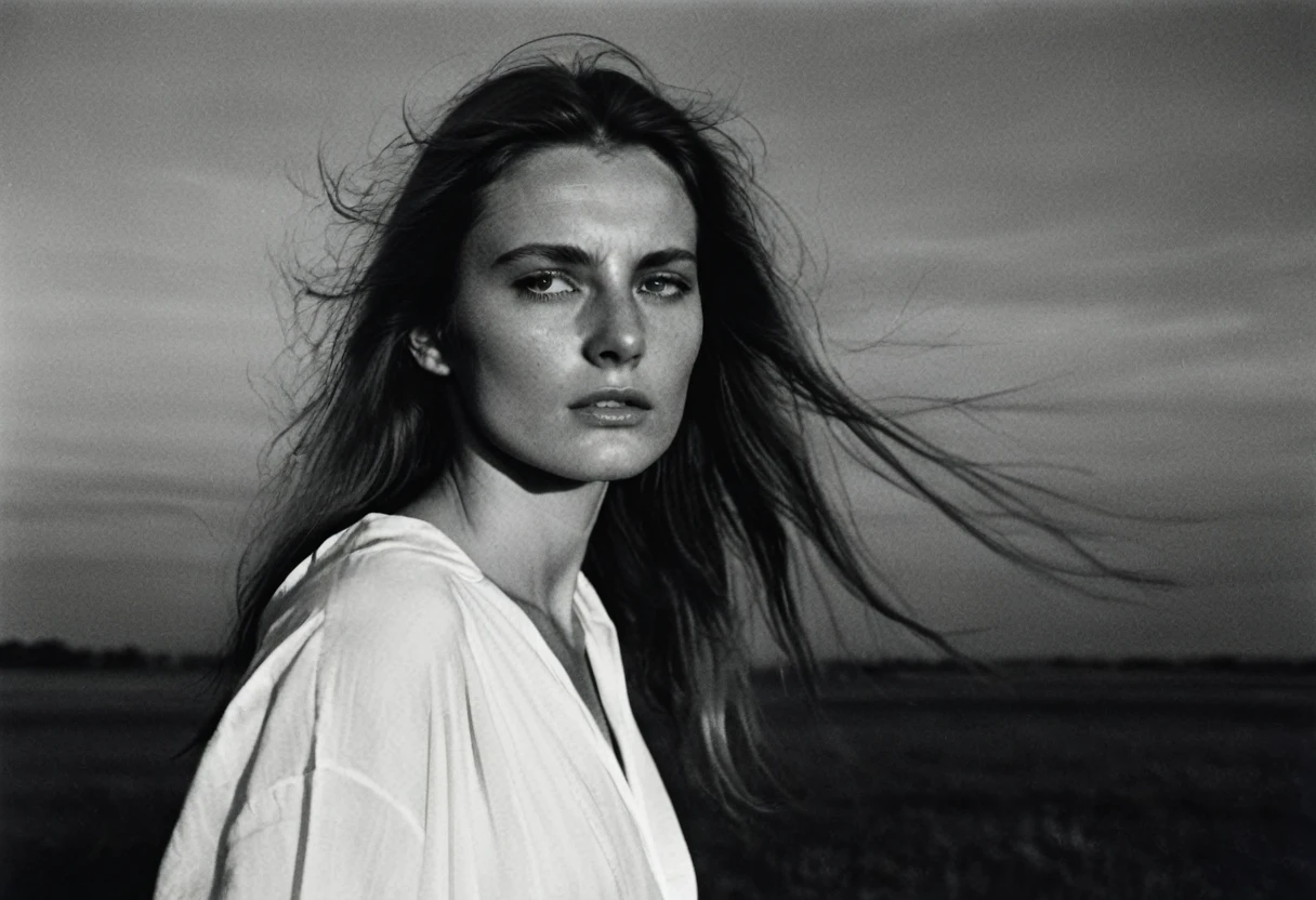 (dark mood masterpiece Photography by Mario Giacomelli:1.2), evil slavic woman, pale skin, long dark blond hair, Stunning b&w 35mm full body photo of a beautiful, perfecteyes, dark circles under eyes, highly detailed skin, (lightest freckles:0.9), standing in a casual pose with her hands on her nipples. wearing (wide-open:1.34) white_silk_shirt. unbuttoned shirt. (nipslip:1.4). a loose-fitting oversized men's unbuttoned shirt, open white business shirt. intricate poses by ruth bernhard. (Photography and style by ruth bernhard). 35mm, Hasselblad. capturing fashion-forward visuals, creating visual impact,evoking emotion,pushing creative boundaries. golden hour, shot from the side, playful pose, god rays,artistic photoshoot