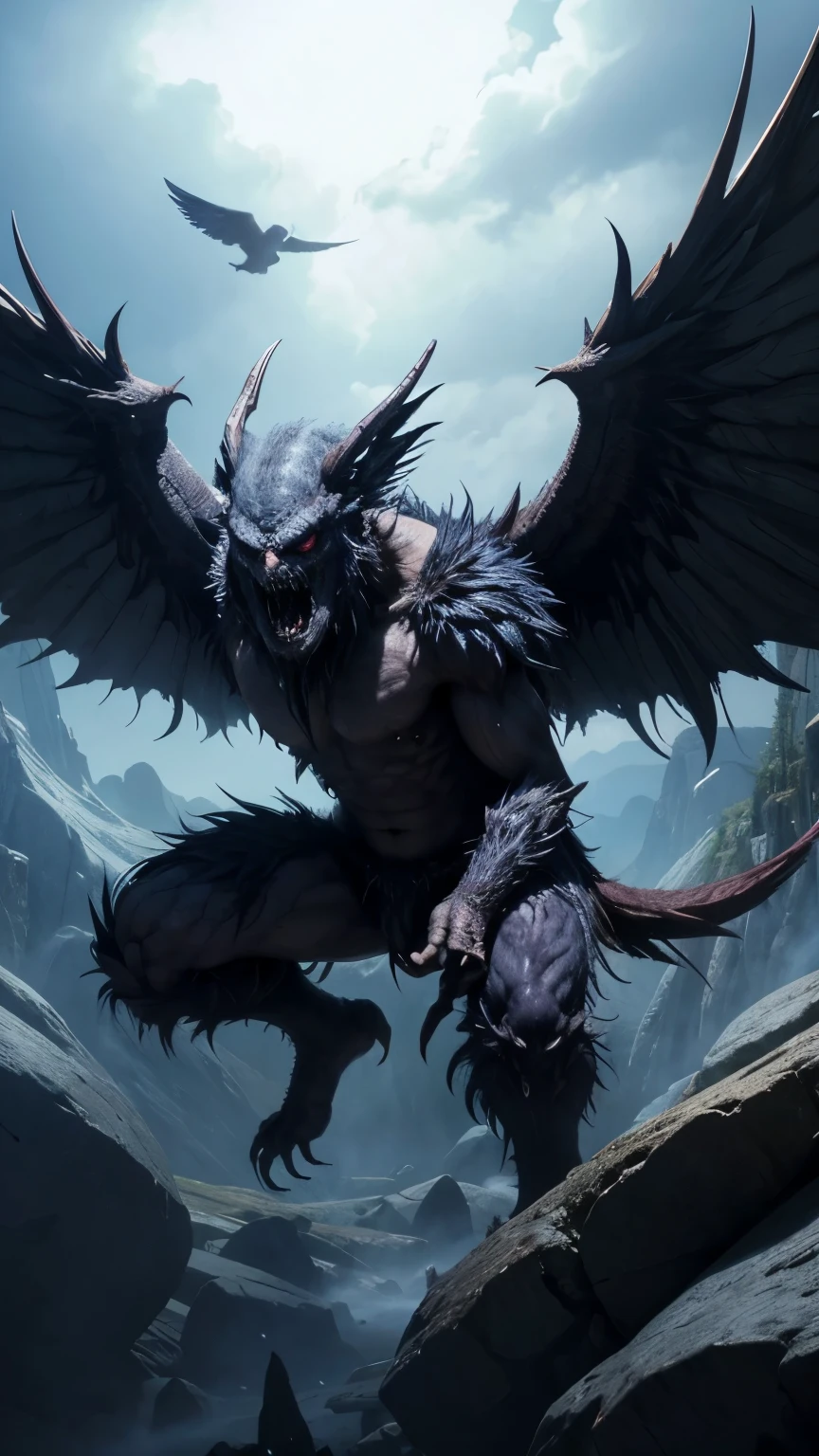 (Better image quality) A monster with wings.