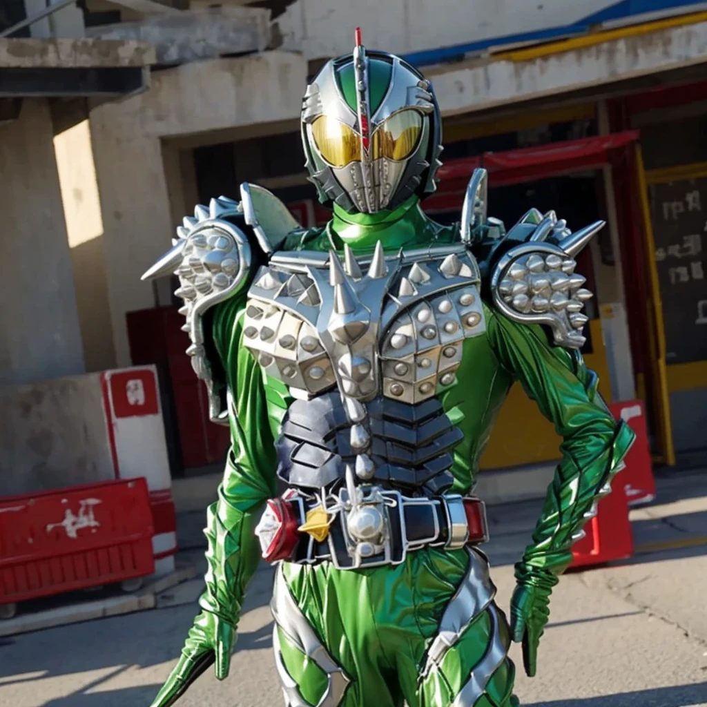 Kamen rider. Street bikes outfit. Kamen rider concept . At Chinese market . Sell a bunch lot of durian fruit.