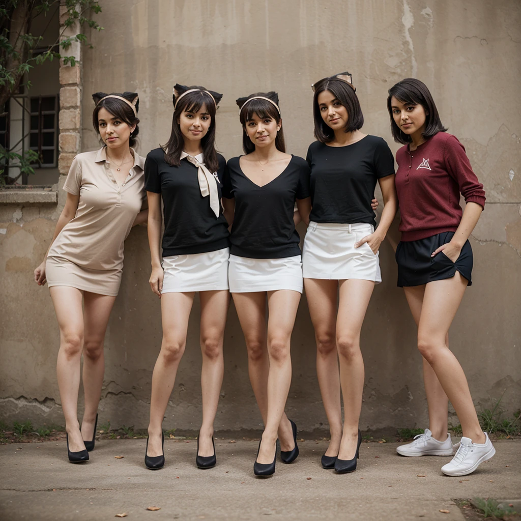 4 pumas dressed as professional photographers