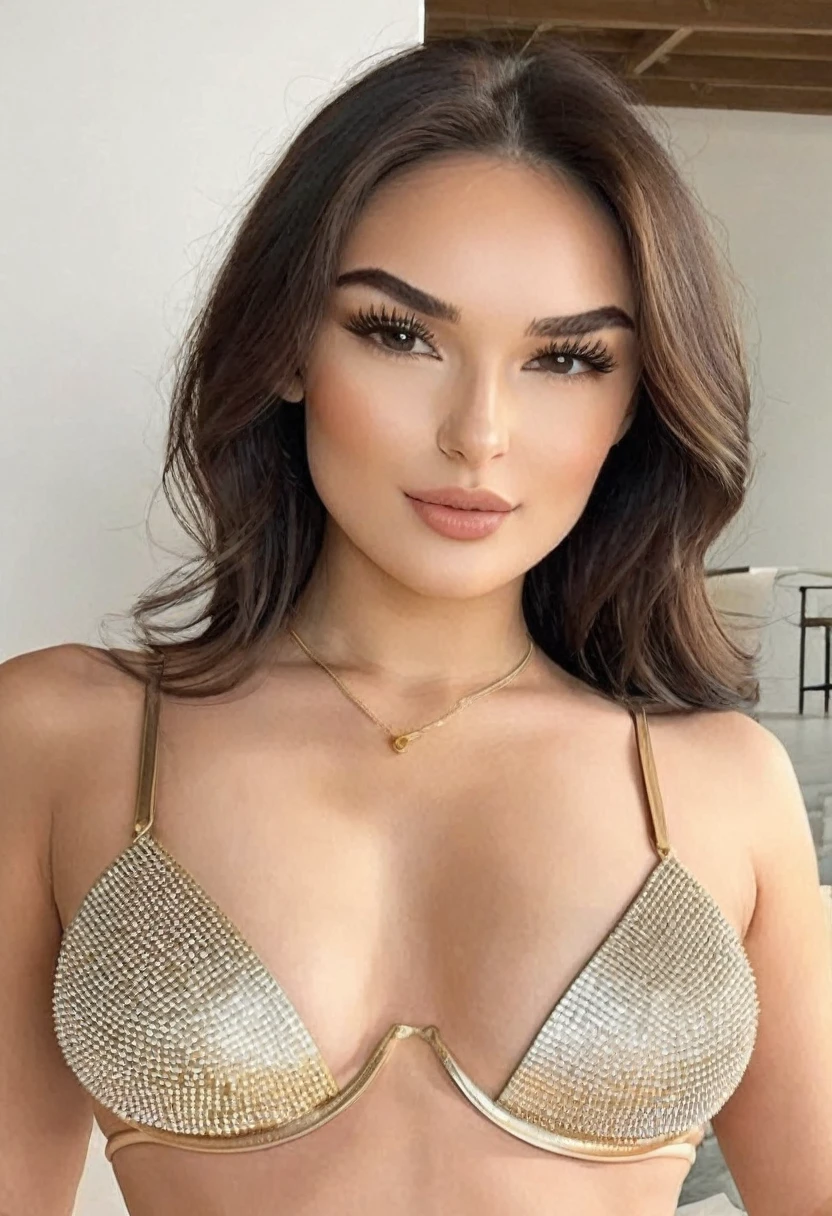 (((Medium Photo body))), ((high quality:1.2)), work of art, (8k), extremely detailed, ((High detail:1.2)), ((best resolution:1.4)), Solo, 24 years old female, ((bikini)), BREAK, ((perfect hourglass hot body)), BREAK, (perfect slim defined face with square shape), (triangular and arched eyebrow, high and thin nose, perfect mouth, thin skinny cheeks), BREAK,