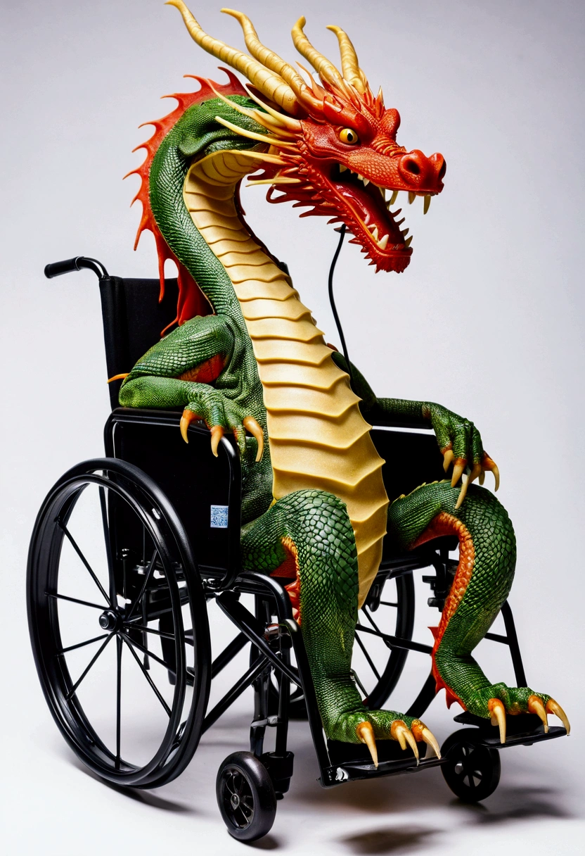 a dragon noodle in a wheel chair
