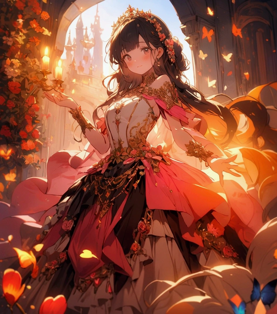 princess clothes, long hair
