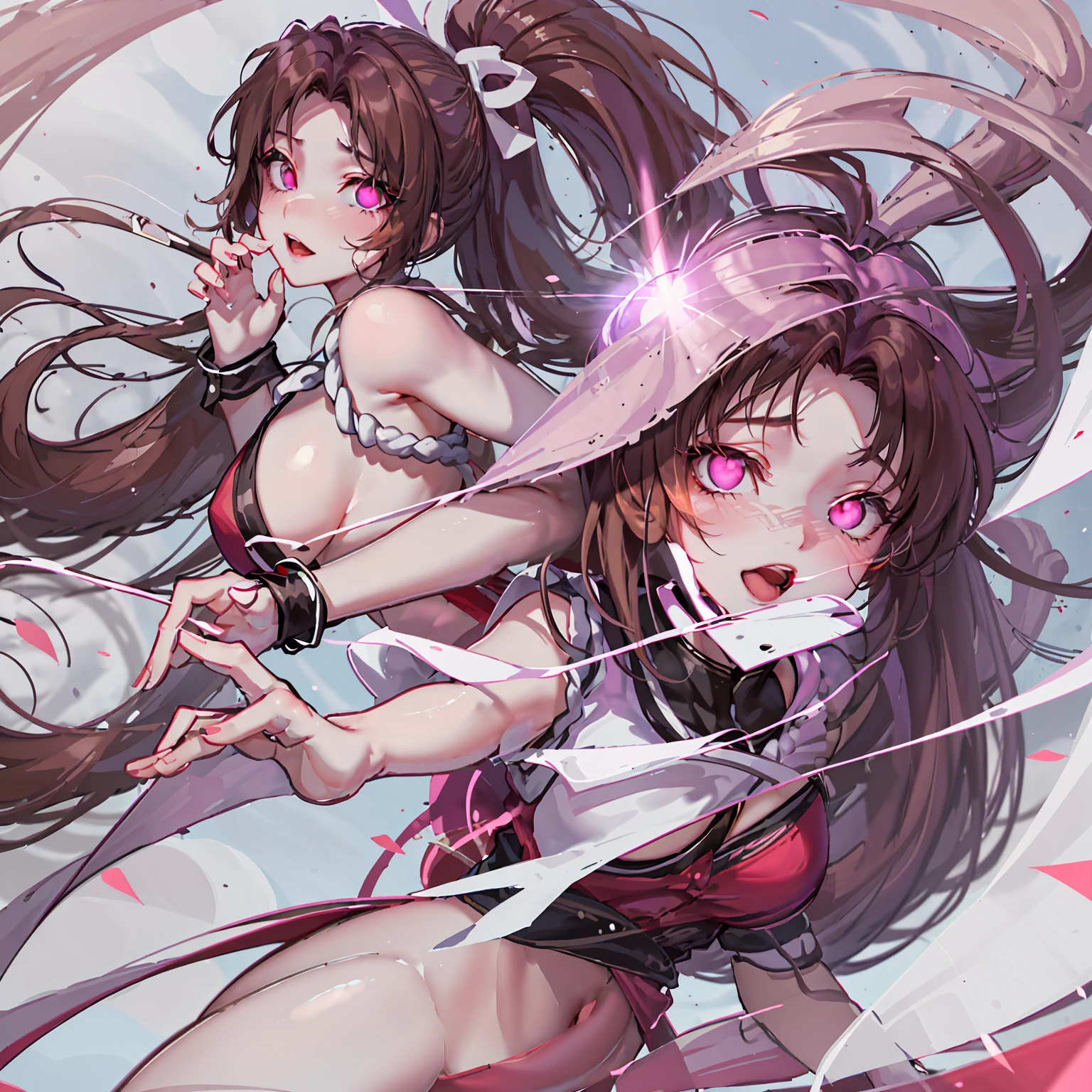 (masterpiece),(Highest quality),(Super detailed),(Best illustrations),(Best Shadow),(Absurd),(Detailed Background),(so beautiful), 16K, 4K, (so beautiful), One person, alone, curvy, Big Breasts, , , Blonde, , fluorescent pink eyes, , , , (Oculogyric crisis), , Perfect figure, heart-shaped pupils, BDSM, , paw pose, Arched back, tongue out, , , orgasm, afterglow, erotic smile, , Beautiful nipples, pussy, , , Sexy posture, , , (cross-eyed), (rolling eyes), , water eyes, tears, , , , , saliva trail, , shiny skin, , , torogao, ahegao, BREAK, , Dramatic lighting, Psychedelic Background, Clear liquid, , night, , , Torrent of Light, mysterious, spoken heart,