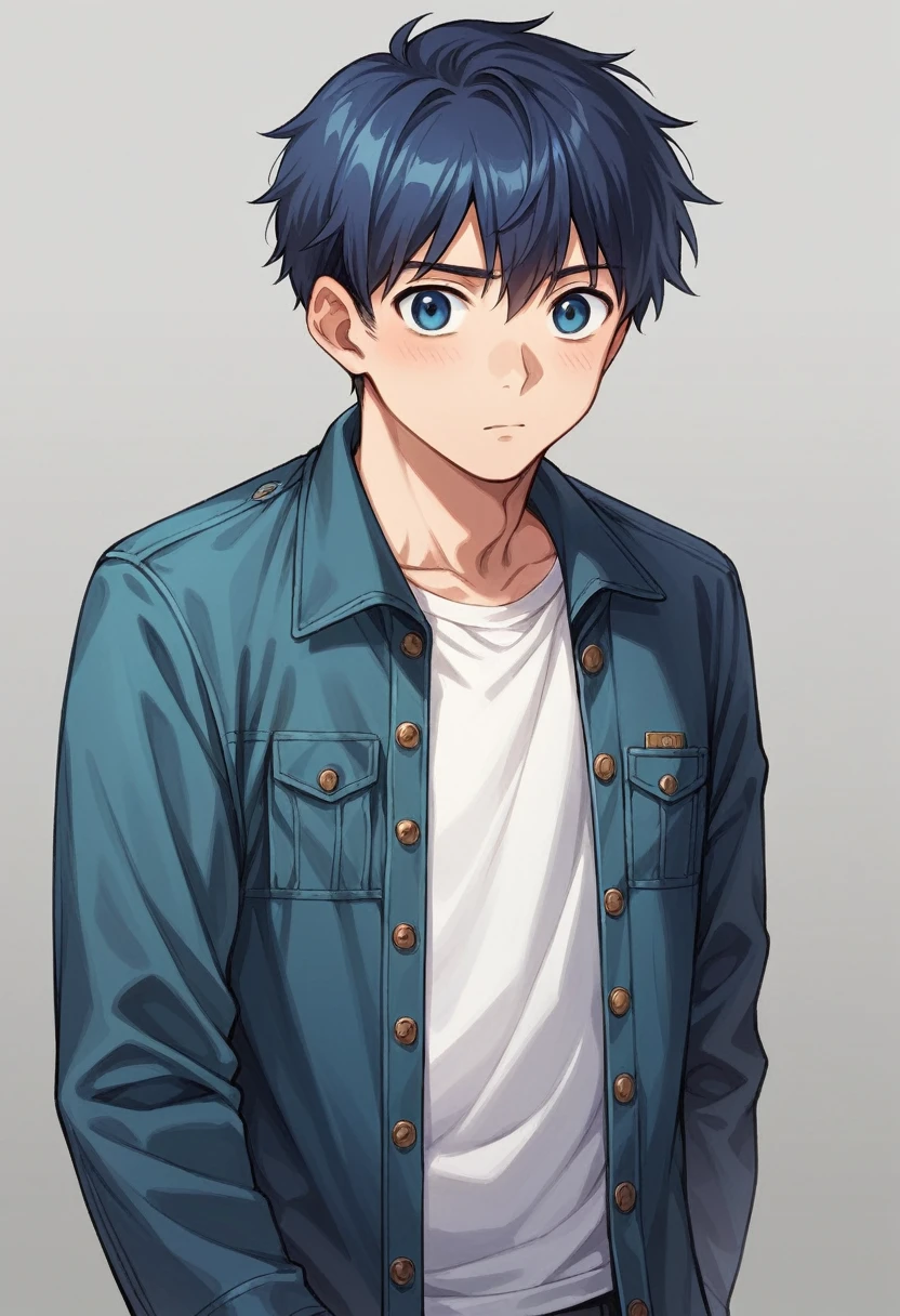 Anime boy in tie and jacket, soft anime cg art, tall man,with colored eyes, the right one being normal and the left one being navy blue anime boy, detailed anime digital art, semi-realistic anime, realistic anime art style, made with anime painter studio, anime style portrait, digital anime art, anime style digital art, anime realism style, cute anime guy
