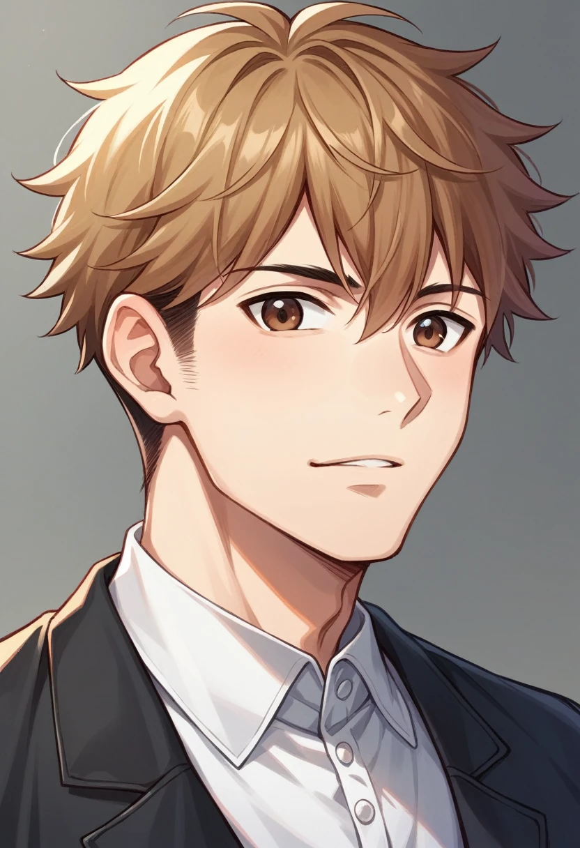 18 year old male anime character dressed in black jacket, arte cg de anime DARK , tall anime man with brown eyes, Boy Anime, detailed anime digital art, semi-realistic anime, realistic anime art style, made with anime painter studio, cute anime portrait, anime style portrait, digital anime art, anime style digital art, anime realism style, cute anime guy