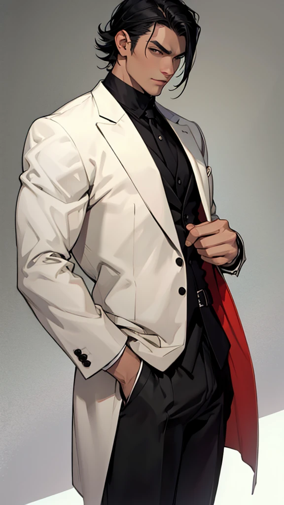black hair man, elegant and killer