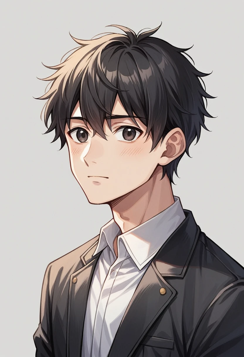 18-year-old male character dressed in a black jacket and straight black hair , dark art kinda DARK , anime tall man, Boy Anime, detailed anime digital art, semi-realistic anime, realistic anime art style, made with anime painter studio, cute anime portrait, anime style portrait, digital anime art, anime style digital art, anime realism style, cute anime guy