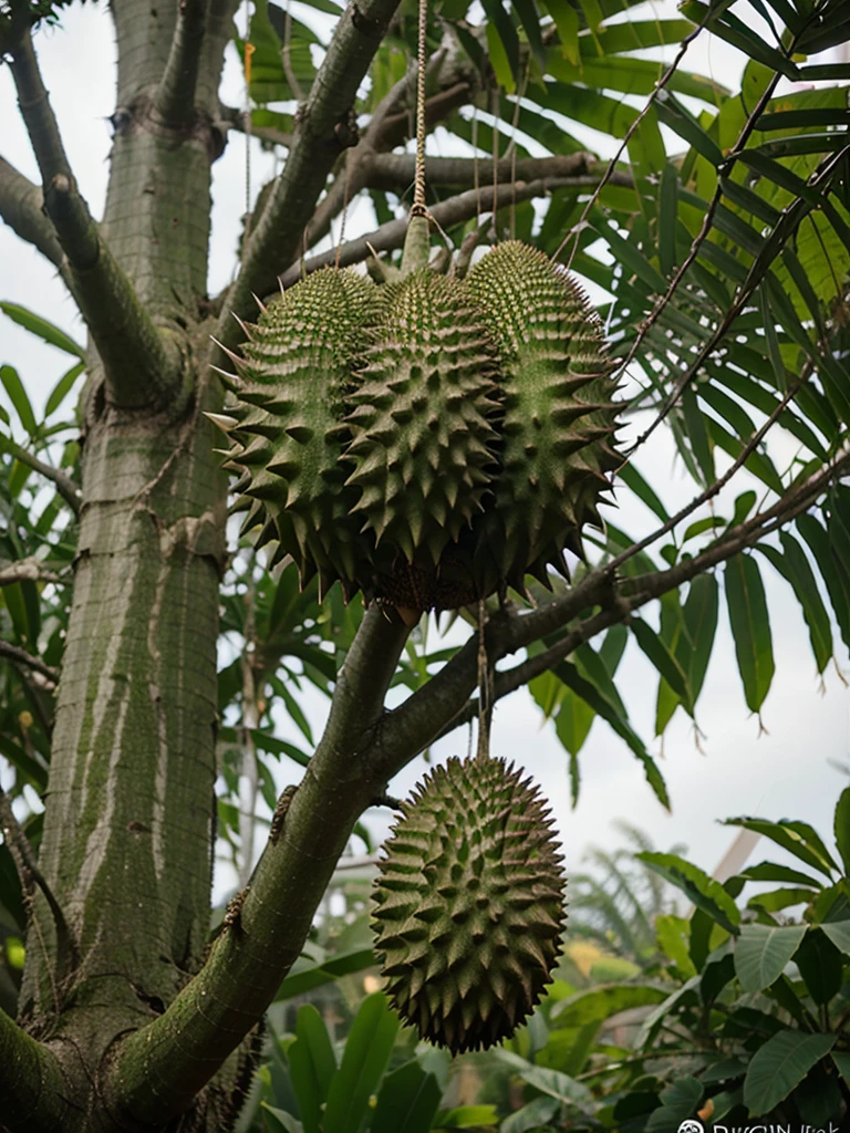 Durian bird. Spike green. Hang out at tree