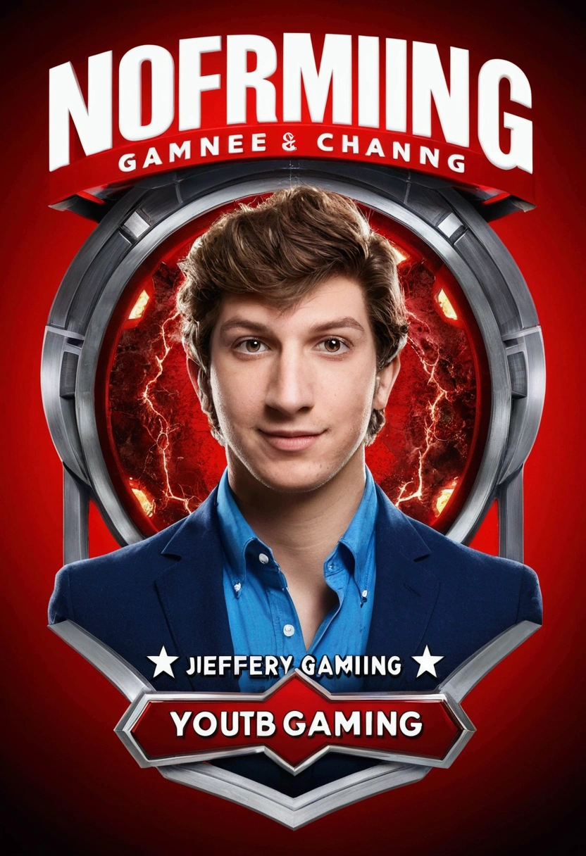 Créez une photo de couverture moderne et dynamique pour une chaîne YouTube nommée "Jeffery Gaming" ,le design doit refléter l'énergie et l'excitation des jeux vidéo