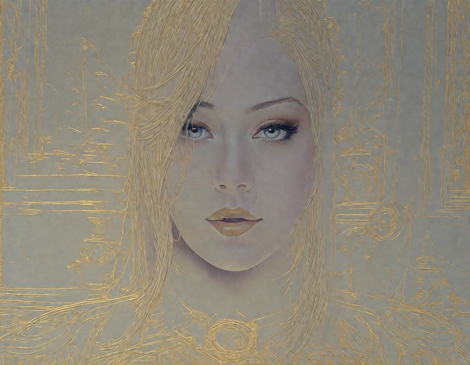 There is a woman with a veil on her head and a necklace, karol behind uhd, karol bak from emma watson monja, inspired by Hedi Xandt, impressive work of art, intricate oil painting illustrations, carol bak style, inspired by Sandra Chevrier, baroque digital painting, intricate wlop, Beautiful artwork