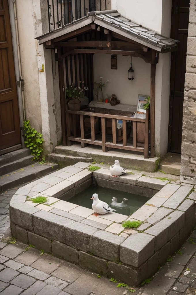 An altar of the cute dove and one of the street locks
