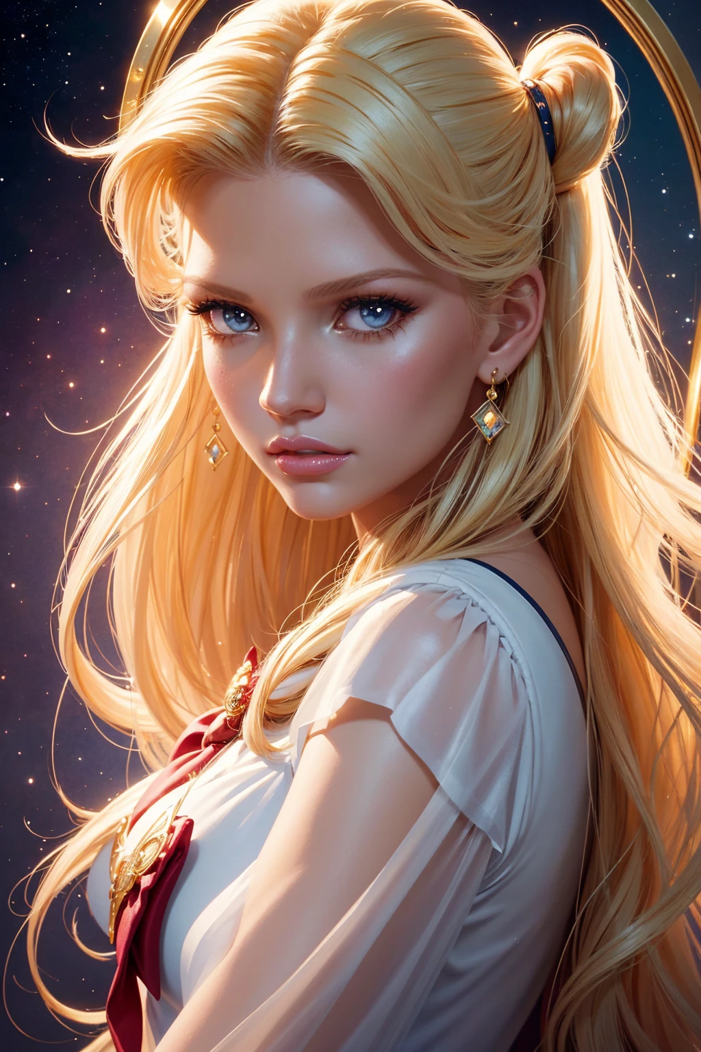 36k, portrait Jessica Simpson, wearing sailor moon costume, against the background of a mirror, character portrait, 8 9 9 0 s, long hair, intricate, elegant, highly detailed, digital painting, artstation, concept art, smooth, sharp focus, illustration, art by wlop, charlie bowater and alexandra fomina