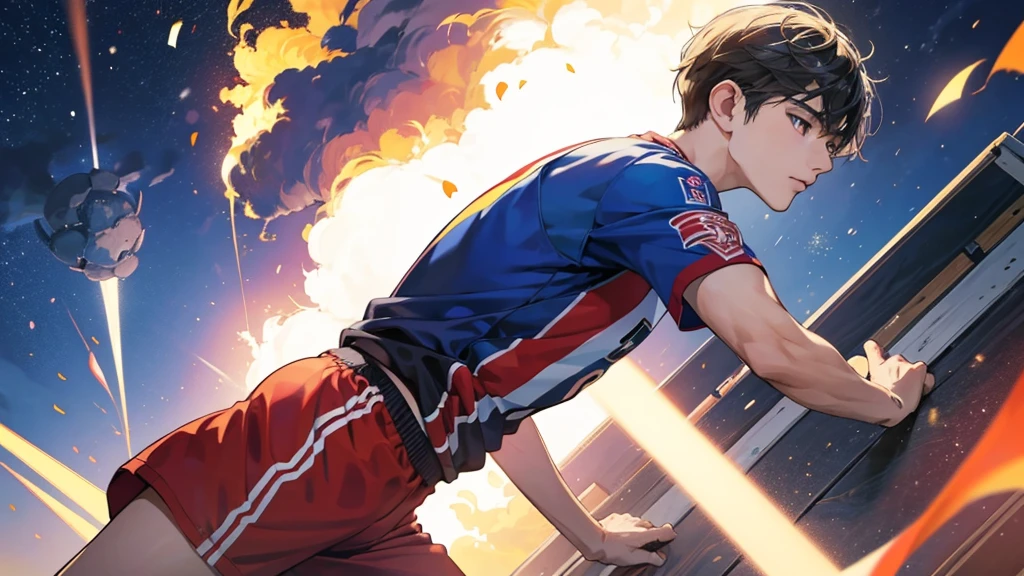 un jeune footballeur japonais manche lonc chaussete courte qui joue à Hambourg en allemagne il porte le numero 7 il drible un defensseur de dortemound comme neymare