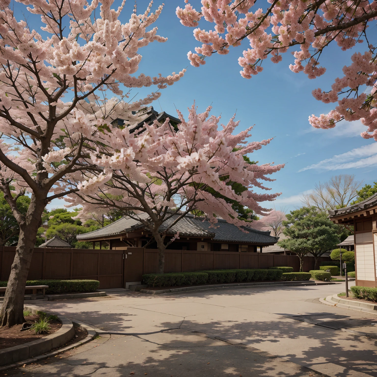 sakura tree, style cartoon