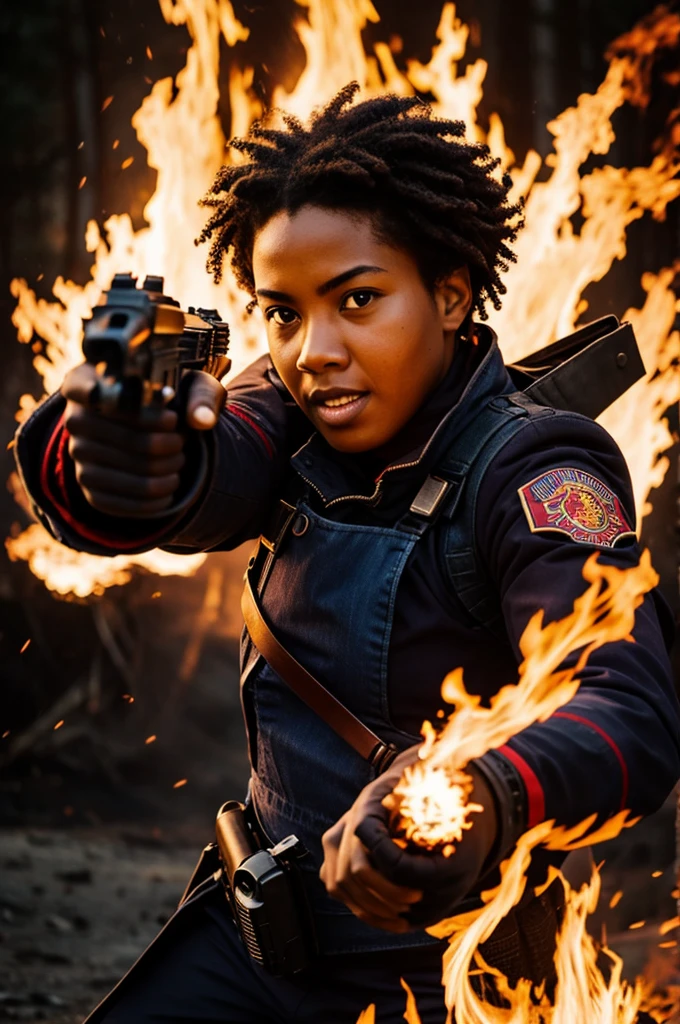 Person using a fire power 