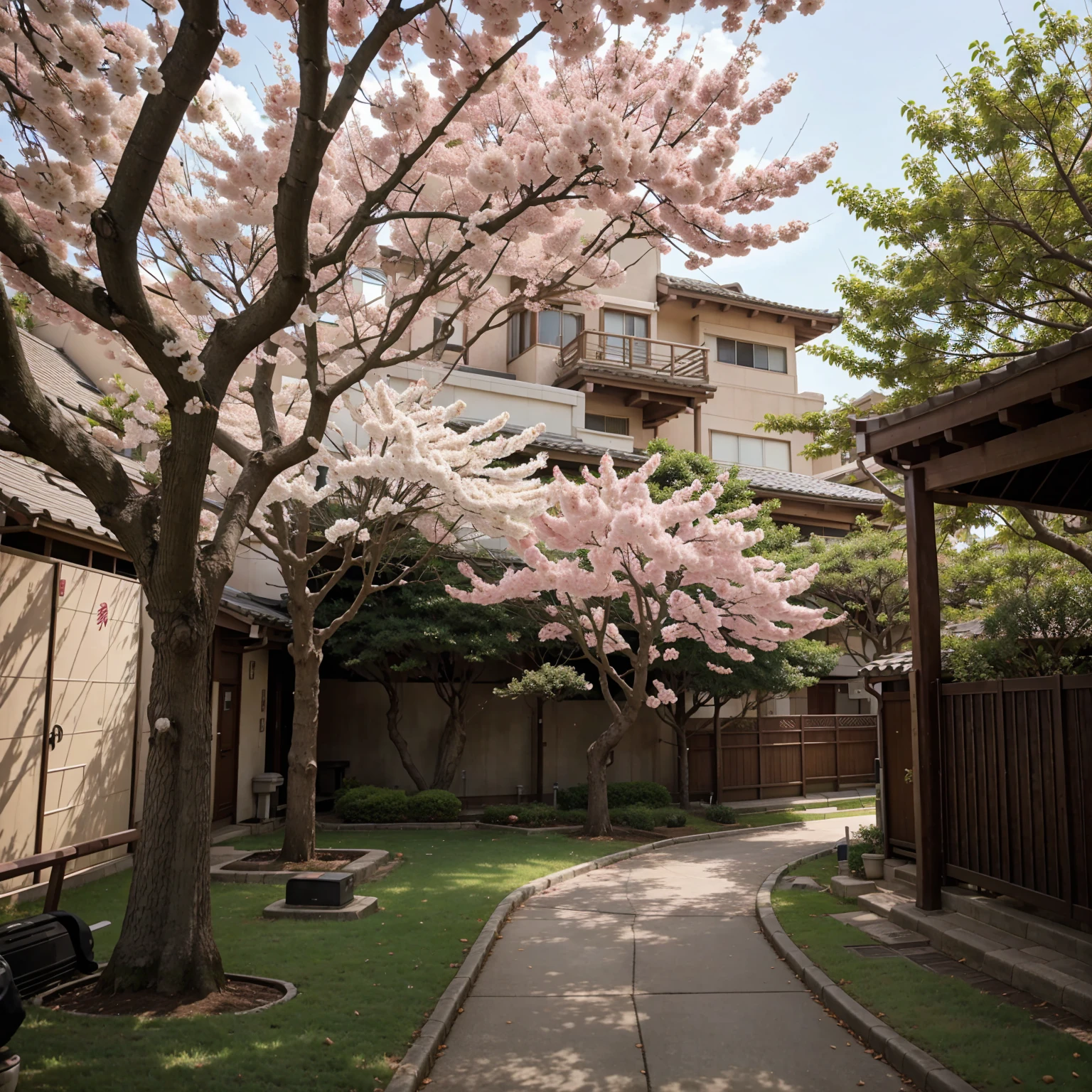 anime style, sakura tree